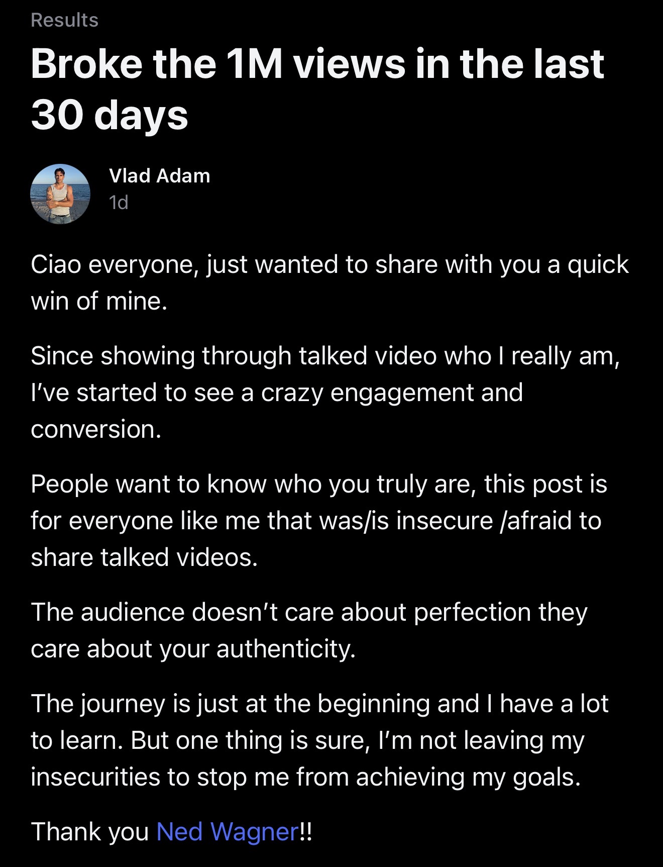 Client win: broke 1M views in the last 30 days